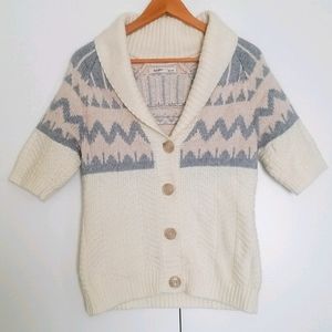 3/4 Sleeve Fair Isle Sweater